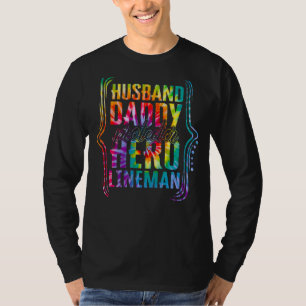 T-shirt Mari Daddy Protecteur Héros Lineman Tie Dye Golde
