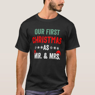 T-shirt Mari De Couple Femme Notre Premier Noël En Tant Qu