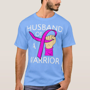 T-shirt Mari D'Un Guerrier Cancer Du Sein Soutien Familial