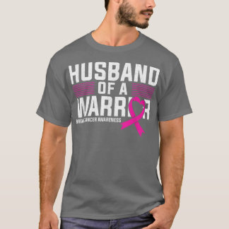 T-shirt Mari D'Un Guerrier Pink Ribbon Cancer Du Sein Awa