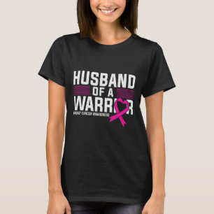 T-shirt Mari D'Un Guerrier Pink Ribbon Cancer Du Sein Awa