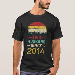 T-shirt Mari Epic Depuis 2014 Couple 9e Année Mariage An