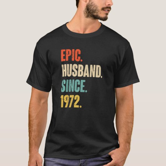 T-shirt Mari Épique Depuis 1972 50 Anniversaire Mariage Fo (Devant)