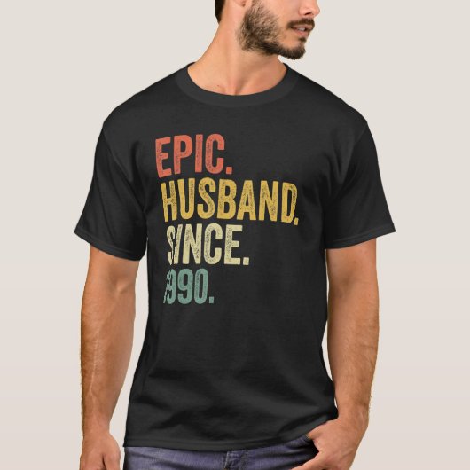 T-shirt Mari épopé depuis 1990 33 ans 33e Mariage Anni (Devant)