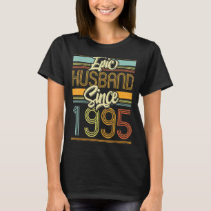 T-shirt Mari épopé depuis 1995 28 Année 28ème Mariage Anni
