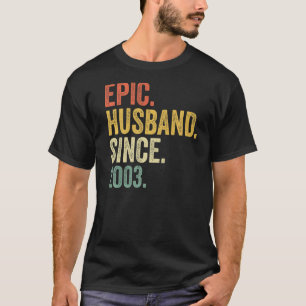 T-shirt Mari épopé depuis 2003 20 ans 20e Mariage Anni