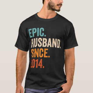T-shirt Mari épopé depuis 2014 8e anniversaire de mariage