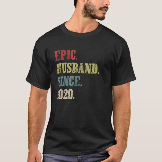 T-shirt Mari épopé depuis 2020 2e anniversaire de Mariage (Devant)