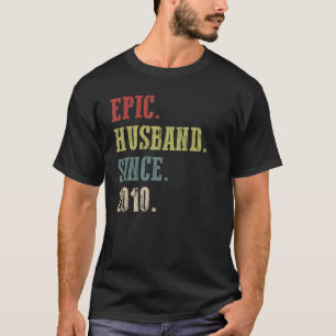 T-shirt Mari épopé rétro depuis 2010 12ème Mariage Aniver