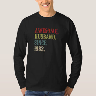 T-shirt Mari génial depuis 1982 Retro 40 Mariage Aniver