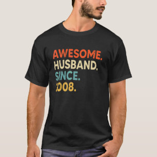T-shirt Mari génial depuis 2008 14 Mariage anniversaire
