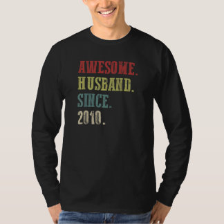 T-shirt Mari génial depuis 2010 12 Mariage anniversaire