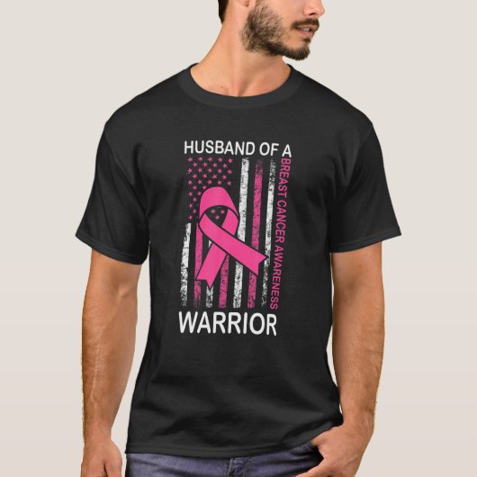T-shirt Mari Homme D'Un Guerrier Sensibilisation Au Cancer (Devant)