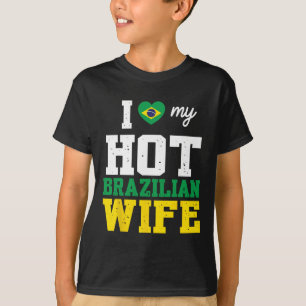 T-shirt Mari Je T'aime Ma Chaude Femme Brésilienne Mariée 