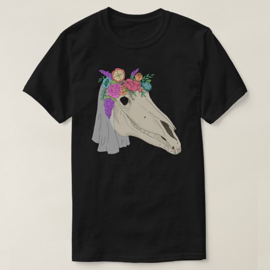 T-shirt Mari Lwyd Welsh Folklore Cheval Crâne - Couleur Pl (Design devant)
