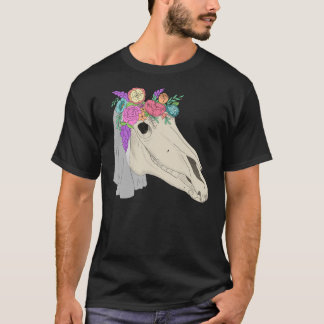 T-shirt Mari Lwyd Welsh Folklore Cheval Crâne - Couleur Pl