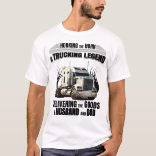 T-shirt mari papa camionneur légende pour blanc