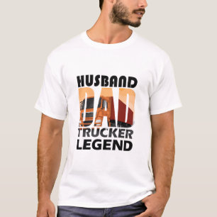T-shirt mari papa camionneur légende pour papa, papa cadea