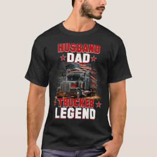 T-shirt Mari Papa Conducteur de Camion Légende Chauffeur