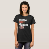 T-shirt Mari Papa Protecteur Héros Papa Fier Drapeau Améri (Devant entier)