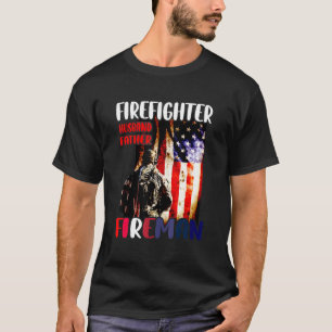 T-shirt Mari pompier Père Fireman drapeau américain