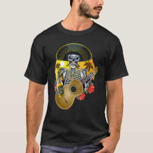 T-shirt Mariachi Skeleton Dia De Los Muertos Journée de De