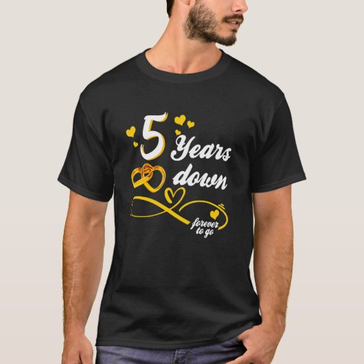 T-shirt Mariage 5 Ans Plus Bas Pour Aller Infini Amour R (Devant)