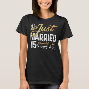 T-shirt Mariage Anniversaire Il Y A 15 Ans Marié Or