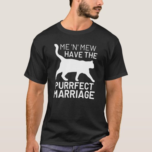 T-shirt Mariage Chat Animal de compagnie Bon Mariage Mew l (Devant)