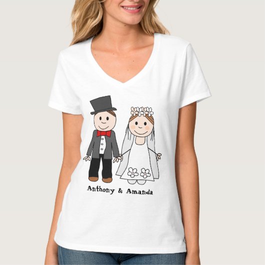 T-shirt MARIAGE COUPLE, mariée et mariée (Devant)