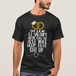 T-shirt Mariage Couple Pour Hommes 12 Anniversaire