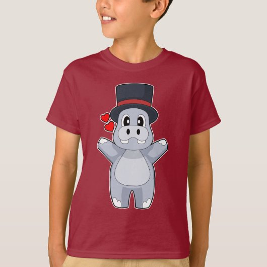 T-shirt Mariage Cylindre Marié Hippopotame (Devant)