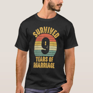 T-shirt Mariage de 9 ans Neuvième anniversaire Mariage Cou
