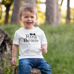 T-shirt Mariage de Cravate de  de la ceinture<br><div class="desc">cravate arc noir avec libellé porte-anneau et personnalisation du nom</div>