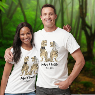 T-shirt Mariage de dinosaures Funny T-Rex Mariée et Marié