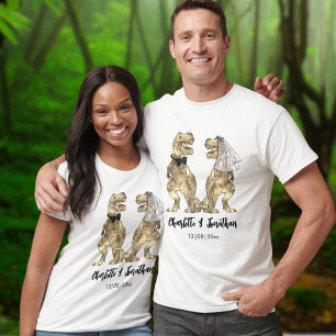 T-shirt Mariage de dinosaures Funny T-Rex Mariés