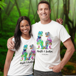 T-shirt Mariage de dinosaures Funny T-Rex Mariés