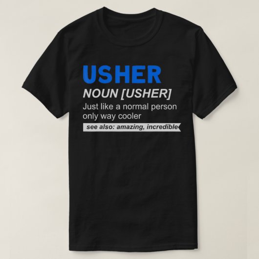 T-shirt Mariage de la cérémonie Usher Noun Usher (Design devant)