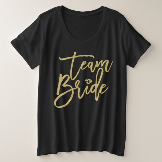 T-shirt Mariage de la mariée Gold Brush (Design devant)