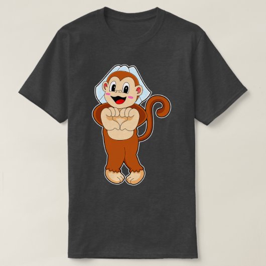 T-shirt Mariage de la mariée singe (Design devant)