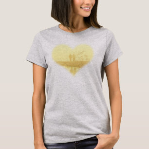 T-shirt Mariage de la plage de Coeur Jaune