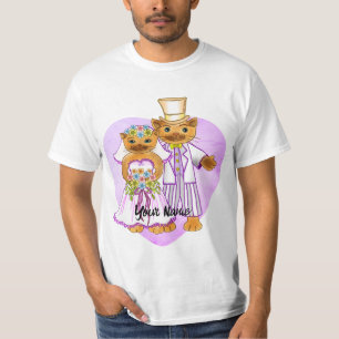 T-shirt mariage de mariée de chat et de chambre