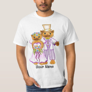 T-shirt mariage de mariée de chat et de chambre