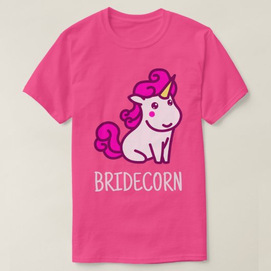 T-shirt Mariage de noces de la mariée licorne (Design devant)