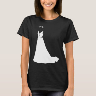 T-shirt mariage de robe de mariée noire et blanche