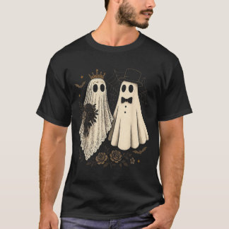 T-shirt Mariage d'Halloween de la mariée et du marié fantô