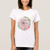 T-shirt Mariage élégant M et Mme Fleurs roses (Devant)