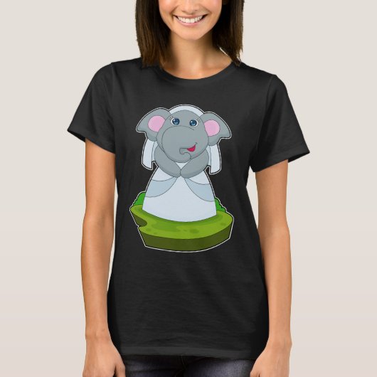 T-shirt Mariage Eléphant Bride Veil (Devant)