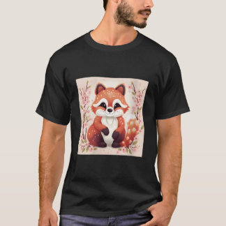 T-shirt Mariage fait au Ciel Pandas Rouges et Fleur de Cer