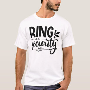 T-shirt Mariage Fiançailles de sécurité Mens Ring Corre